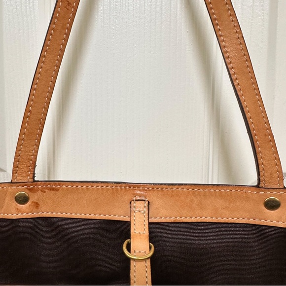 Coach Signature Canvas Vintage Tote Gold Snakeskin Embossed Leather - Picture 12 of 14